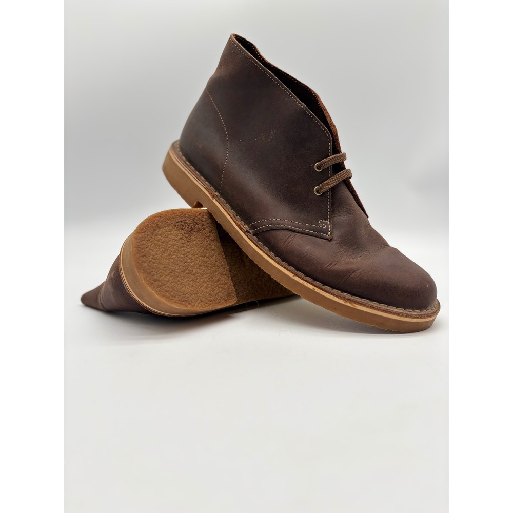 Clarks Desert Boots Mens 11 Brown Beeswax Leather Chukka Boots 261535287100